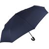 PERLETTI Ombrello Golf Pieghevole Uomo - Portatile Grande e Antivento con Manico Curvo - Leggero in Fibra di Vetro - Apri e Chiudi Automatico - PFC FREE - Diametro 118 cm - Perletti Technology (Dark Navy)