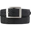 BELTINGER Cintura con goffratura pitone e doppia fibbia 4 cm | cintura in pelle da uomo 40mm effetto serpente | motivo serpente motivo pitone | nero 95cm