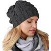 Alur Cappello Donna Invernale - Universale Berretto Donna Invernale Calda e Elegante - Cuffia Donna Invernale in Maglia - Morbida e Elastica Berretto Beanie (Grafite)
