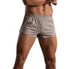 MMOOVV Uomo Estate Tinta unita Puro Cotone Pantaloni Elastico Allentato Ad Asciugatura Rapida Sportivi In Esecuzione Dritto Pantaloncini Da Spiaggia Home Pantaloni, cachi, L