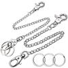 Aylifu Pocket Chain, 2 Pieces of Metal Wallet Keychain Pants Chain with Both Ends Lobster Clasps and 6 Pieces of Key Rings for Keys, Pants, Belt Loop and Wallets - 8 Inches