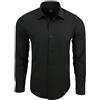 Subliminal Mode Subliminal - Camicia da uomo, scollo a tinta unita, maniche lunghe, taglio slim Business, idea regalo, Natale, San Valentino, RN55, Nero , M
