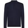 Cashmere Zone Polo Uomo Manica Lunga Lino e Cotone Jersey Maglia Pregiata Elegante Sottogiacca Camicia Maglieria Mezza Stagione Maglieria Artigianale (XL,Blu)