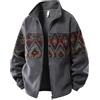 Generisch Giacca in pile da uomo senza cappuccio, spessa e calda, per attività all'aria aperta, trekking, in pile Teddy, per lo sport, per attività all'aria aperta, grigio., 4XL