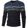 Mokkpeq Maglioni Girocollo da Uomo Autunno Slim Manica Lunga Patchwork Pullover Morbido Lavoro d'Affari Top in Maglia Morbida