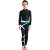 CHICTRY Body Ginnastica Artistica Bambina Due Pezzi Leotards Manica Lunga con Pantalonni Sportivi Abito da Pattinaggio Tuta Sportiva da Allenamento Fitness Verde 13-14 Anni