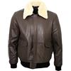 Infinity Uomini A2 Brown Sheep Nappa Bomber Giacca in Pelle con Collo in Montone Staccabile 5XL