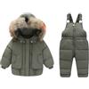 KHIRVWL Completo Sci Bambino Piumino Pesante Caldo Tuta da Sci Termica Inverno Calda Neve Antivento Tuta Invernale con Muta Sfoderabile Outdoor Softshell Snowboard