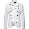 kewing Uomo Doppiopetto Blazer - Elegante Maniche Lunghe Collo Coreano Giacca con Bottoni Uniforme Costume Outwear Cappotto