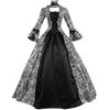 MaNMaNing Abito Lungo Elegante Stile Medioevale Donna Costume Storico Vittoriano con Pizzo per Carnevale Festa Rinascimentale Halloween