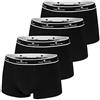 Tom Tailor Boxershorts, 4 Pezzi, Nero, Sportivo, Comodo, Semplice, indeformabile, Morbido 4 x Nero Medium/(46)