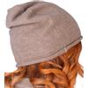 Cashmere Zone - Cappello Donna in 100% Cashmere Berretto a Campana Morbido Copricapo Caldo Made in Italy (Beige)
