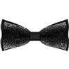JiuPopular Papillon pre-annodato da uomo, papillon argento lucido glitterato, papillon regolabile per feste, Come mostrato, Taglia unica