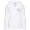 Urban Backwoods Ring Text Felpa da Donna con Cappuccio Zip Hoodie Zipper Bianco Taglia S