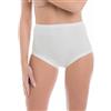 henri 6 Slip donna mutanda classica alta a costina nonnza anziana in 100% cotone pettinato Makò (7°XXL(54), Bianco)