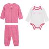 GUESS Bambina Eco Jacquared Felpa, Body a Maniche Lunghe e Pantaloni, Rosa gelatina, 9 Months