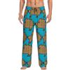 SDEGTHO Pantaloni da pigiama da uomo con animazione di cinghiale selvatico, pigiama, rilassanti, con tasche laterali, Nero , L