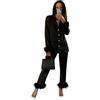 riou Pigiama in Raso Elegante Piumato da Donna Pigiama Due Pezzi Maniche Lunghe Pantaloni Lunghi Sexy Pigiama in Seta Top con Bottoni e Pantaloni Comodo