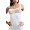 ROSSOPORPORA, Set da 3 Canotte Donna in Cotone bielastico Spalla Stretta ed Inserto in Pizzo. Colore Nero Taglia S/3