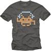 MAKAYA Nerd Gadget - T-Shirt Space Invaders Auricolare - Maglietta Gamer Uomo Regali Grigio M