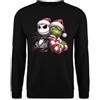 Unibly Grinch Jack Skellington | Christmas X-Mas Maglione, Nero , S