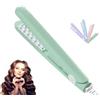 Generico Ferro arricciacapelli portatile da donna per capelli corti e lunghi, mini ferro arricciacapelli doppio e soffice, antiscottatura per tutti i tipi di capelli, per casa e viaggio (Green)