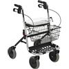 Invacare Deambulatore da Esterno - Invacare Banjo - Girello per Anziani e Disabili - Rollator con 4 Ruote Pieghevole - Maniglie Regolabili e Cestino Portaoggetti - Grigio