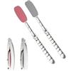 Skeadex Crema per la schiena, 2 pezzi, crema per la schiena, pieghevole, con manico lungo, applicatore portatile per crema per la pelle e lozione per il corpo (grigio+rosa)