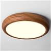 SWEMOPP Plafoniere da Cucina LED con Finiture in Legno Plafoniera Dimmerabile Noce Bronzo Rotondo Camera da Letto Plafoniera da Incasso Illuminazione da Soffitto Vintage Farmhouse per Bagno Corridoio