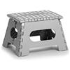 Zeller 13030 - Sgabello pieghevole, in plastica, grigio, certificato TÜV, portata fino a 150 kg, ca. 35 x 28 x 22 cm, in plastica, misura piccola