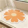 SHIJHUI Tappetino da doccia rotondo con fiore, per doccia interna, tappetino da bagno in luffa in PVC, tappetino da bagno antiscivolo anti-muffa con scarico, ad asciugatura rapida (arancione, 50 x 50 cm)