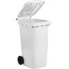 Mobil Plastic - Bidone Raccolta Differenziata 240 Litri con Coperchio e Ruote per Esterni | Colore Bianco | Plastica Resistente | Certificato UNI EN 840