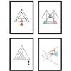 Nacnic set di 4 stampe artistiche in nordico e scandivano Linea sottile. Stampato su carta da 250 gr. Decorazione interna. A4 senza cornice.