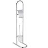 BM 4661 Piantana WC con Portarotolo e Portascopino, Struttura in Metallo Cromato, 30x16x78.5cm, Supporto da Terra Elegante e Stabile per Bagno Moderno