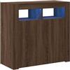 vidaXL Credenza con Luci LED Rovere Marrone 80x35x75 cm