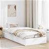 IKAYAA Letto Singolo 100x200 con Contenitore Letto Idraulico con Rete a Doghe e Telaio-Bianco-100 x 200 cm