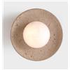 SJHPZG Applique da Parete Vintage in Stile Giapponese Wabi Sabi, Illuminazione in Travertino e Marmo Rotonda con Base G9 per Toeletta