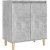 vidaXL Credenza Gambe Massello Grigio Cemento 60x35x70cm Multistrato