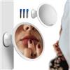 Innoliving Specchio per Trucco Makeup a Batterie INN-804, con Ingrandimento 5X e Luce LED, Specchio Cosmetico Orientabile da 18cm con Ventosa Extra Forte, Specchio antiappannamento