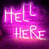 IMEGINA Hello There Insegna al neon per decorazione da parete, dimmerabile Hell Here Catwoman Insegne al neon 35,5 cm × 25 cm, illuminazione controllabile lettere rosa luci al neon segni per uomo grotta