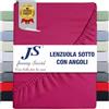 JENNY SESAL Lenzuolo sotto con angoli -tinta unita- MADE IN ITALY- letto matrimoniale, singolo e una piazza e mezza- ampia scelta di colori e taglie (Fucsia, Singolo)