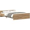 vidaXL Giroletto Senza Materasso Rovere Artigianale 120x190cm, mobili Camera da Letto, Base del Letto, Letto Matrimoniale, Letto, Rete del Letto