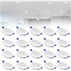 YRHome Faretto da incasso LED 230 V, ultra piatto, set di 20 faretti da incasso bagno 5 W, mini faretto da soffitto, in alluminio, per soggiorno, camera da letto, cucina, 20 x 5 W, bianco freddo