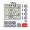 FCXJTU Timer digitale doppio da cucina, timer magnetico per conto alla rovescia a 4 canali per cucinare, on/off, ampio display, multi cibo, allarme rumoroso, silenzioso, per aule anziani, batteria