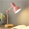 Mengjay Trade lampada da scrivania classica lampada da lettura a LED in legno classico, lampada da tavolo vintage E27 lampada da lavoro orientabile, per lampada da ufficio, lampada da comodino per camera da letto