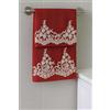 Corredocasa Coppia Asciugamani Bagno per Viso e Ospite, Made in Italy - Soffice Spugna di Cotone con dettagli in Macramè con Manifattura Italiana di Alta Qualità - 60x110cm e 40x60cm (Rosso)