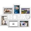 MA MAISON 6 Cornici Portafoto Scritta Home da Parete - Decorazioni Murali, Foto, Collage, Salotto, Camera da Letto, Soggiorno - Colore Bianco 50hx39 cm