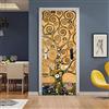 OYNKYAX Adesivi per Porte Interne 3D PVC Impermeabile Autoadesivo Rimovibile Creative Arte Sticker 3D Buccia e Bastone Adesivo di Porta Per la decorazione domestica Albero di Gustav Klimt 77x200cm