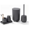 IlGruppone Set Accessori Bagno 6 Pezzi in ABS Completo - Pattumiera con Pedale, Scopino WC, Dispenser Sapone, Porta Spazzolini, Bicchiere e Vassoio Antiscivolo Design Moderno e Resistente - Grigio