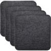 MorNon Set di 4 cuscini per sedia, quadrati in feltro, 35 x 35 cm, cuscini per panca, cuscini con inserti antiscivolo per tutti i tipi di sedie, per interni ed esterni (Nero)